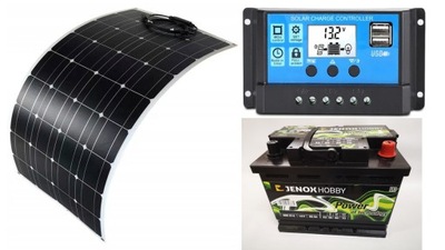 ZESTAW SOLARNY 100W AKUMULATOR 60Ah 12V KONTROLER