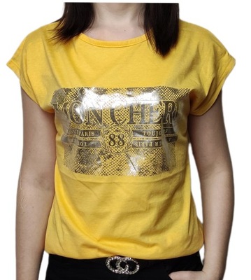 Koszulka damska Bawełniana XL Żółta