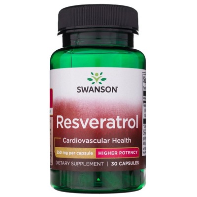 Swanson Resveratrol 250 mg Krążenie 30 kapsułek Suplement diety