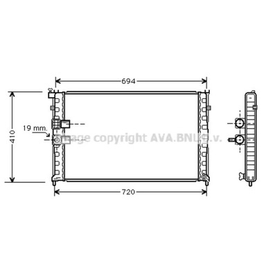 CHLODNICA, SISTEMA DE REFRIGERACIÓN DEL MOTOR AVA QUALITY COOLING PEA2177  