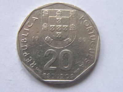 PORTUGALIA 20 ESCUDOS 1989 ROK BCM !!!!!!!!!! 1193