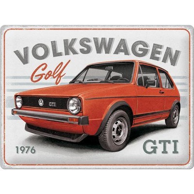 NOSTALGIC ART 23341 PLACA VW GOLF GTI 1976R.  