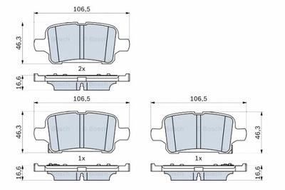 BOSCH ZAPATAS DE FRENADO PARTE TRASERA CHEVROLET VOLT OPEL AMPERA-E ASTRA K ASTRA  