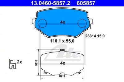 13.0460-5857.2 КОЛОДКИ HAM.ПЕРЕДНЯ SUZUKI GRAND VITARA -05