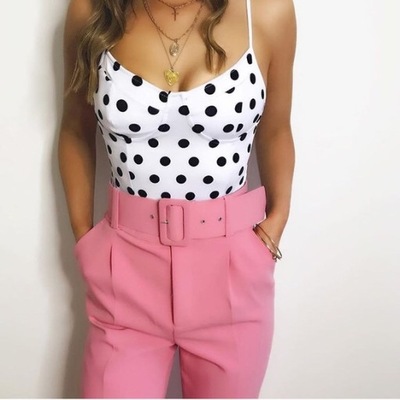 ZARA BODY POLKA DOT GROSZKI BIAŁE KROPKI 36/S NOWE