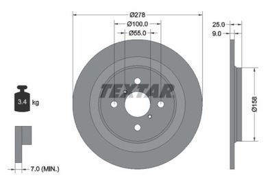 2X DISCO DE FRENADO TOYOTA PARTE TRASERA YARIS 1,0-1,5 05- 92161903  