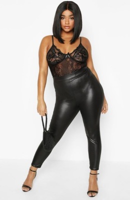 BOOHOO LEGGINSY CZARNE CASUAL DAMSKIE 52 6XL 1AAA