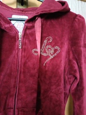 LIPSY__ BLUZA WELUR BORDO KAPTUR CEKINY __BDB___36