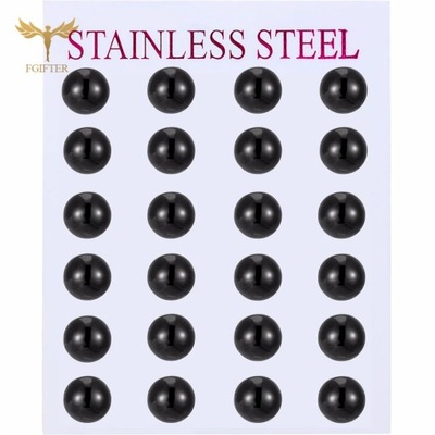 2-8mm Stainless Steel Ball Earrings Set for Women Men Teen Ear Piercing Jew