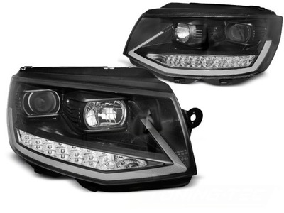 ФОНАРИ РЕФЛЕКТОРЫ VW T6 15- BLACK TUBE LED (СВЕТОДИОД ) ХОДОВЫЕ ОГНИ ДХО DTS