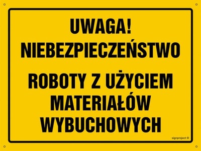 Znak Uwaga Niebezpieczne roboty 100x80cm