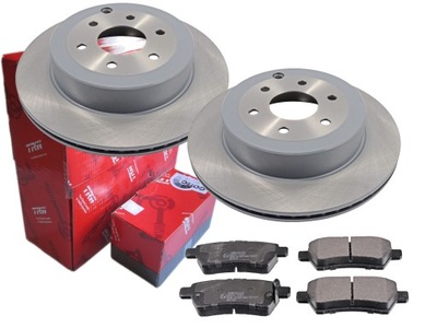 Тормозные диски тормозные колодки trw задняя nissan pathfinder iii 308mm фото №1