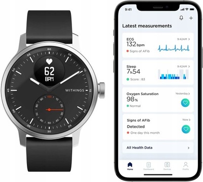 Zegarek sportowy Withings ScanWatch EKG GPS - CZYTAJ OPIS