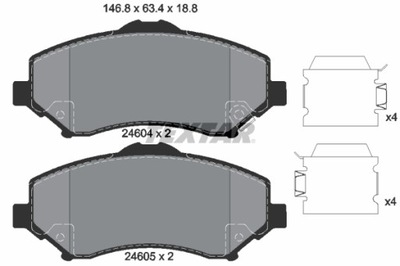 КОЛОДКИ HAM. CHRYSLER P. GRAND VOYAGER 2,8 CRD/3,3-