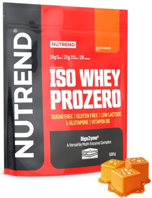 Nutrend Iso Whey Prozero białko WPI + enzymy trawienne 500g Słony Karmel