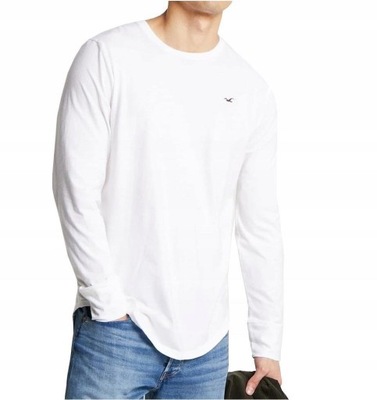 HOLLISTER White Long-sleeve Tshirt długi rękaw XS