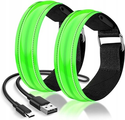 ŚWIECĄCA OPASKA NA RAMIĘ RĘKĘ LED BIEGANIA x2 USB