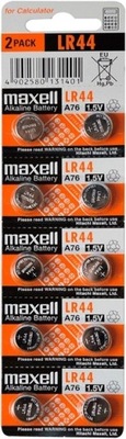 10x Baterie bateria MAXELL LR44 G13 A76 AG13 L1154