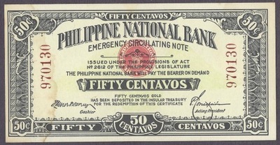 Filipiny - 50 centavos 1917 (XF-aUNC)