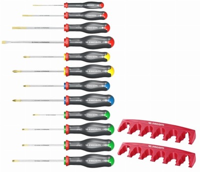 Zestaw 12 wkrętaków + wsporniki FACOM AT.J12R2PB