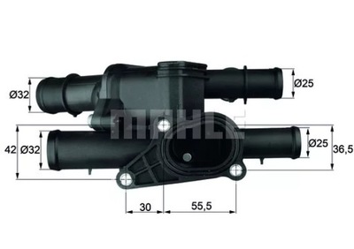 ТЕРМОСТАТ, СЕРЕДИНА ОХОЛОДЖУЮЧА TM 2 105 MAHLE