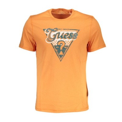 GUESS T-SHIRT MĘSKI SLIM POMARAŃCZOWY XL