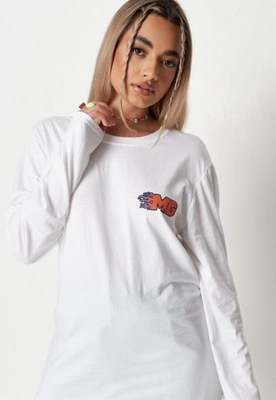 MISSGUIDED_T-SHIRT DŁUGI RĘKAW OVERSIZED TJF286 RS