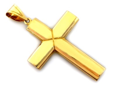 Duży krzyżyk złoty na łańcuszek