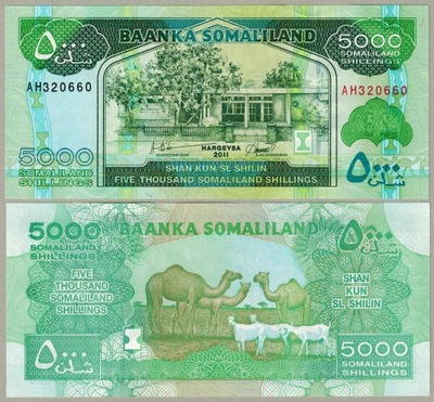 Somaliland 5000 Shilling 2011 P-21a UNC