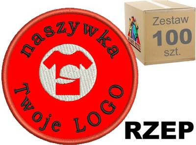 Naszywka z własnym LOGO grafiką z RZEPEM 100 szt