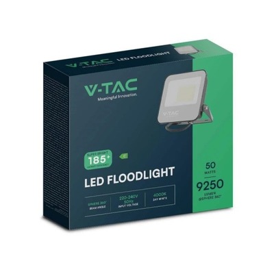 V-TAC PROYECTOR DIODO LUMINOSO LED V-TAC 50W 185LM/W NEGRO VT-44  