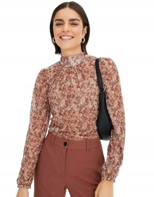 B.p.c BLUZKA WZORZYSTA Z SIATECZKI PLUS SIZE DŁUGI RĘKAW PLUS SIZE obl 46