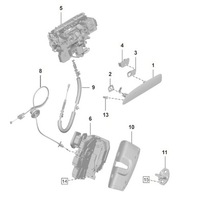 ТРОС ДВЕРЬ ЗАДНИХ PORSCHE TAYCAN 9J1839085