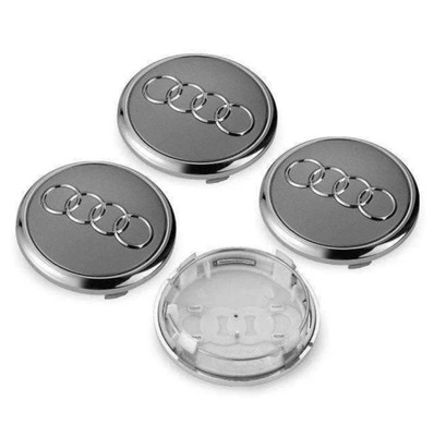 4 dekle kołpaczki AUDI 69 mm 4B0 601 170A szare