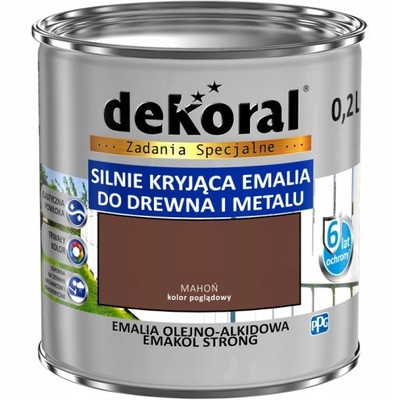 Dekoral Emakol Emalia Drewno Metal Mahoń 0,2l