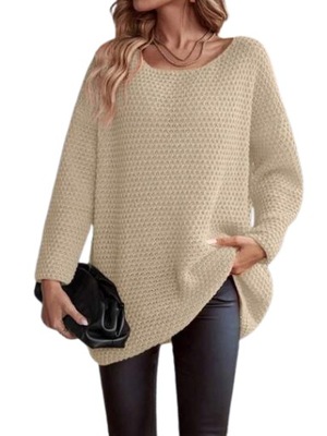 SHEIN BEŻOWY SWETER DAMSKI LUŹNY CASUAL 38 ŁJA