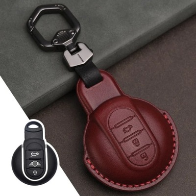 REDLEATHER CAR CAPE CASE COVER FOB PARA MINI COOPER CLUBMAN HARDTOP HATCHBAC  