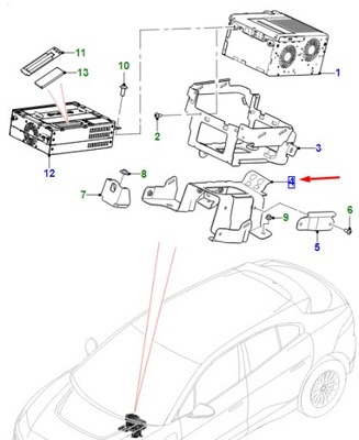 Jaguar i-pace x590 info/entertainment module lower кронштейн t4k11616 фото №1