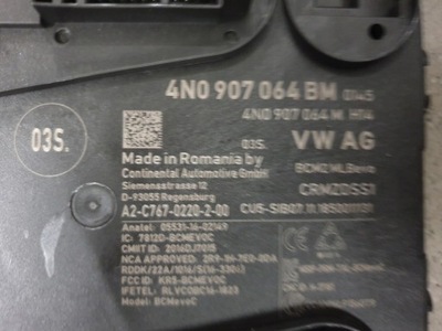 Модуль комфорту audi 4n0907064bm фото №1