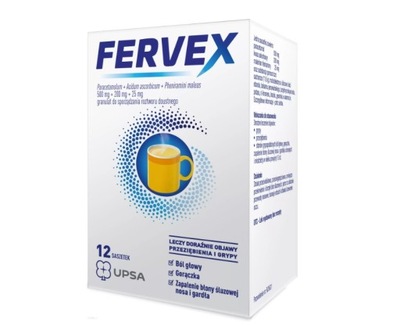 Fervex smak cytrynowy 12sasz. grypa przeziębienie
