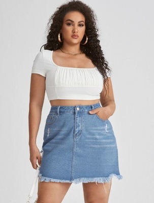 SHEIN PLUS SIZE SPÓDNICA JEANSOWA MINI 52 VUH