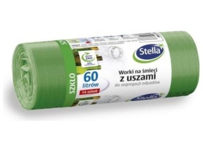 STELLA WORKI CON USZAMI PARA SEGREGACJI ODPADOW VIDRIO 60L COLOR VERDE 1OP.-14SZT.  