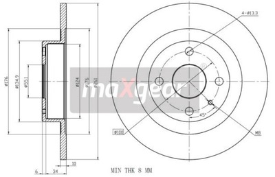 MAXGEAR 19-0941MAX ДИСК ГАЛЬМІВНИЙ