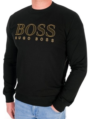 BLUZA HUGO BOSS ZŁOTE LOGO EKSKLUZYWNA MODNA BEZ KAPTURA XL