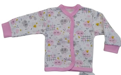 Kaftanik niemowlęcy 50 różowy, wielokolorowy bluzeczka dla noworodka
