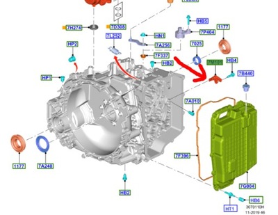 Датчик швидкості вала турбіни ford автоматична коробка передач 8f40 фото №1