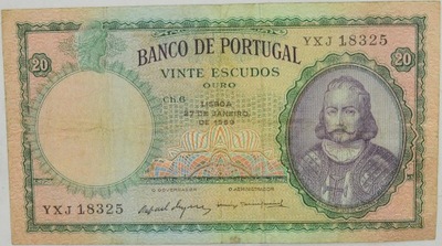 12.Portugalia, 20 Escudos 1959 rzadki, St.3+