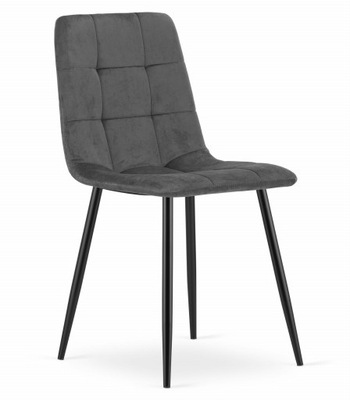 Krzesło KARA - ciemny szary aksamit x 4