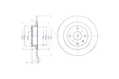 DELPHI ГАЛЬМІВНІ ДИСКИ ГАЛЬМІВНІ 2 ШТУКИ. ЗАД MAZDA 323 F VI 323 S VI 1.4-2.0D