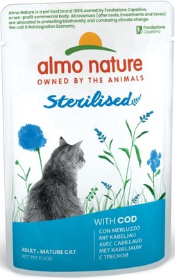 Almo Nature Sterilised - DORSZ - mokra karma dla kota sterylizowanego - 70g